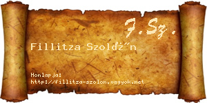 Fillitza Szolón névjegykártya